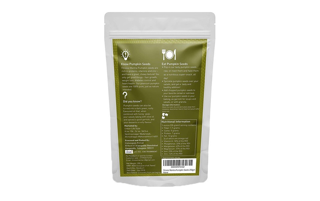 Fitness Mantra Pumpkin Seeds    Pack  250 grams